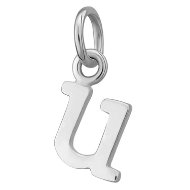 Silver Letter Charm u | Alphabet Jewellery | Lily Charmed