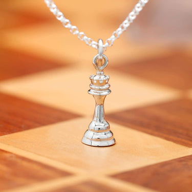 Silver Chess Piece Charm Necklace - Lily Charmed