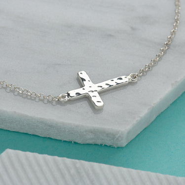 Silver Cross Bracelet - Lily Charmed
