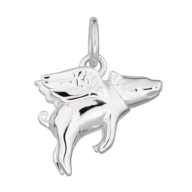 Silver Flying Pig Charm - Lily Charmed