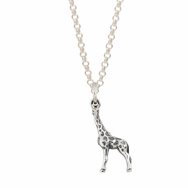 Silver Giraffe Charm Necklace | Lily Charmed