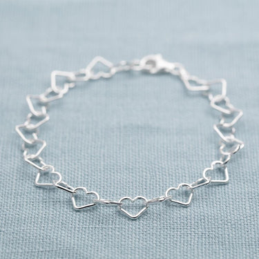 Silver Mother and Daughter Heart Bracelet Set - Lily Charmed