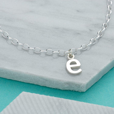 Silver Letter Charm E | Alphabet Jewellery | Lily Charmed