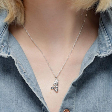 Silver 3D Mermaid Charm Necklace - Lily Charmed