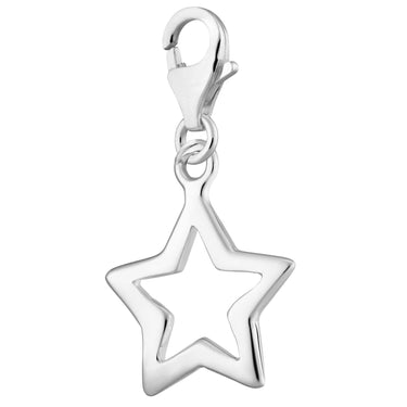 Silver Open Star Charm - Lily Charmed