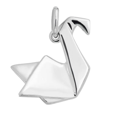 Silver Origami Swan Charm | First Anniversary Gifts by Lily Charmed