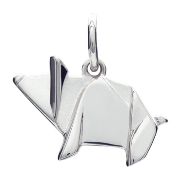 Silver Origami Pig Charm - Lily Charmed