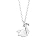 Silver Origami Swan Charm Necklace - Lily Charmed