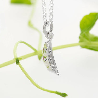 Silver Peapod Charm Necklace | Lily Charmed