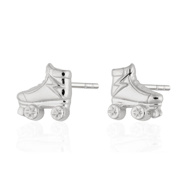 Silver Roller Skate Stud Earrings by Lily Charmed