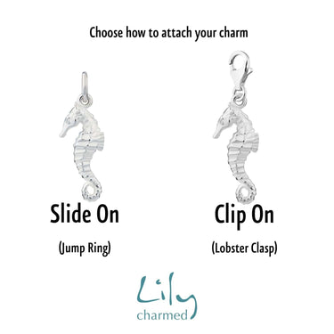 Silver Seahorse Charm for Charm Bracelet | Lily Charmed