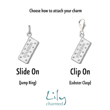 Silver Bourbon Biscuit Charm | Silver Biscuit Jewellery | Lily Charmed