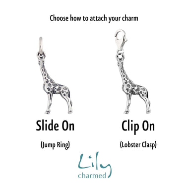 Silver Giraffe Charm | Silver Charms by Lily Charmed