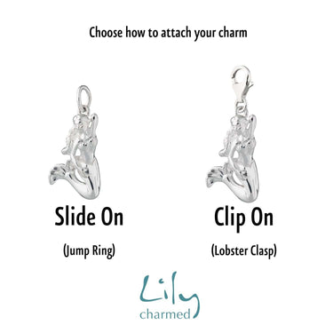 Silver 3D Mermaid Charm - Lily Charmed