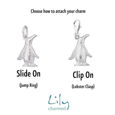Silver Penguin Charm | Christma Animal Charm for Bracelet | Lily Charmed