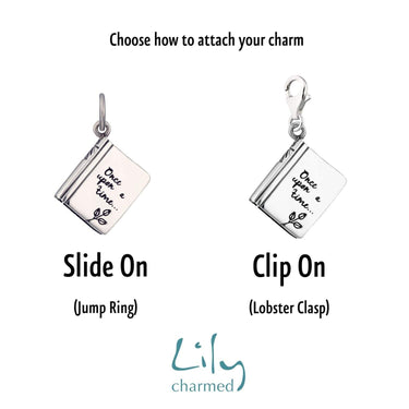 Silver Story Book Charm | Clip On & Slide On Charms | Lily Charmed