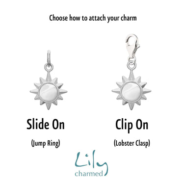 Silver Sunshine Charm for Charm Bracelet | Lily Charmed