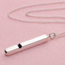 Engraved Long Silver Whistle Necklace - Lily Charmed