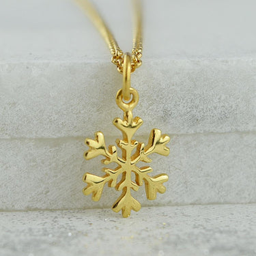 Gold Plated Snowflake Necklace | Christmas Jewellery by Lily Charmed