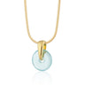 Gold Plated Turquoise Spinning Disc Snake Chain Necklace | Lily Charmed Jewellery