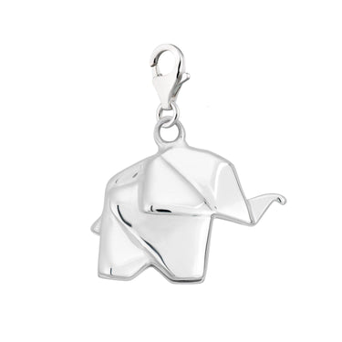 Silver Origami Elephant Charm | First Anniversary Gifts | Lily Charmed