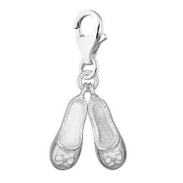 Silver Ballet Shoes Charm | Silver Charms by Lily Charmed