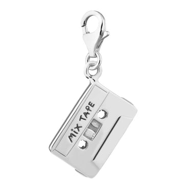 Silver Cassette Tape Charm - Lily Charmed