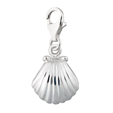 Silver Clam Shell Charm - Lily Charmed