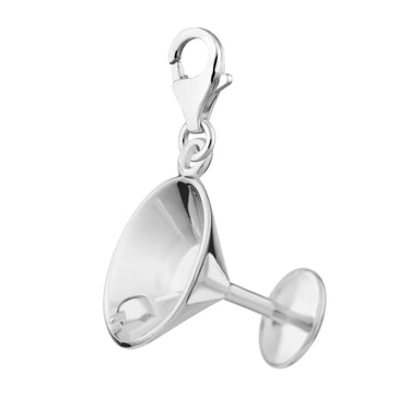 Silver Cocktail Glass Charm - Lily Charmed