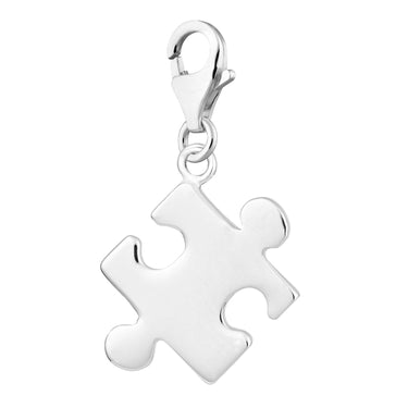 Silver Jigsaw Charm | Silver Charms by Lily Charmed