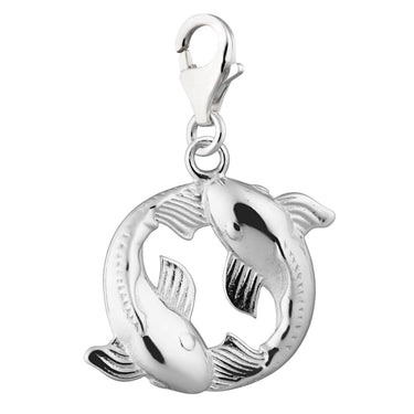 Silver Koi Fish Pisces Zodiac Charm - Lily Charmed