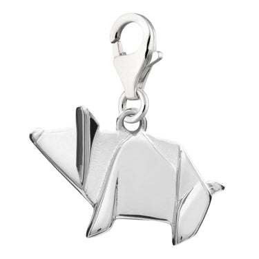 Silver Origami Pig Charm - Lily Charmed