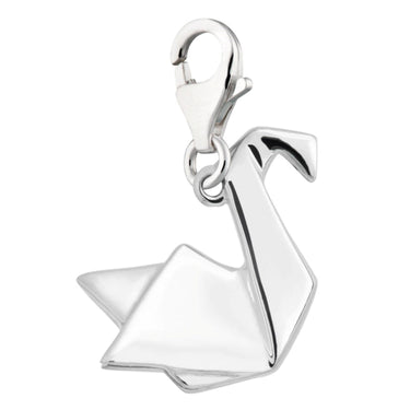 Silver Origami Swan Charm | First Anniversary Gifts by Lily Charmed