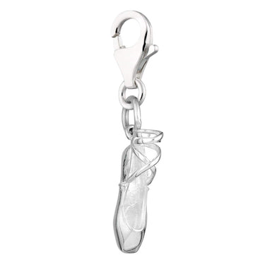 Silver Pointe Ballet Shoe Charm - Lily Charmed