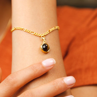 Gold Plated Figaro Charm Bracelet | Gold Charm Bracelets | Lily Charmed