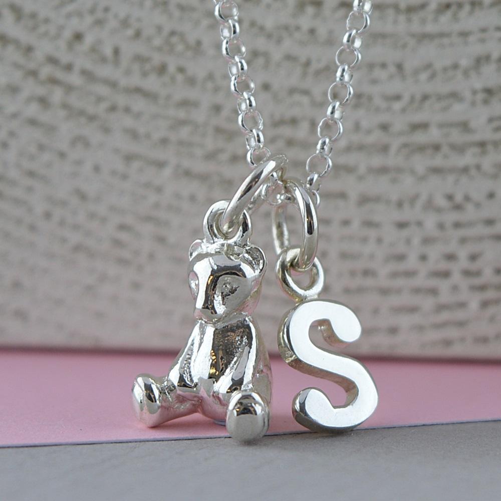 Silver Teddy Bear Necklace | Lily Charmed Jewellery
