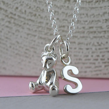 Silver Teddy Bear Charm Necklace | Lily Charmed