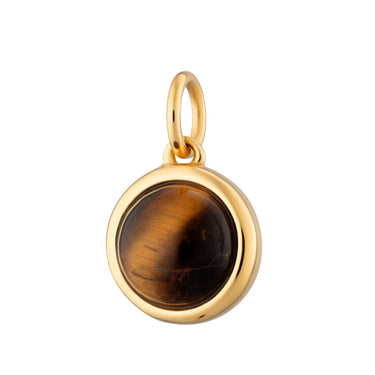 Gold Plated Tigers Eye Courage Healing Stone Charm - Lily Charmed