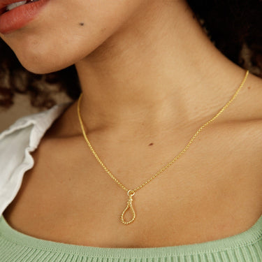 Gold Plated Twisted Teardrop Charm Lock by Lily Charmed