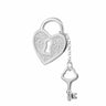 Silver Heart Shaped Padlock and Key Charm - Lily Charmed
