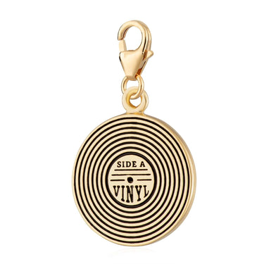 Gold Plated Vinyl Record Charm for Charm Bracelet | Lily Charmed
