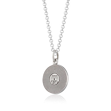 Silver Vinyl Record Necklace by Lily Charmed