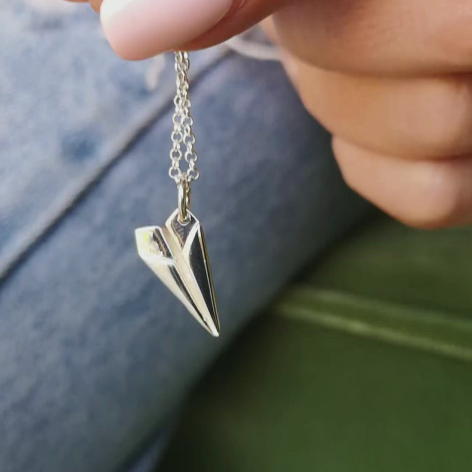 Paper Plane Necklace Origami Necklace Paper Plane Jewellery 