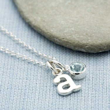 Silver Birthstone Charm Necklace - Lily Charmed