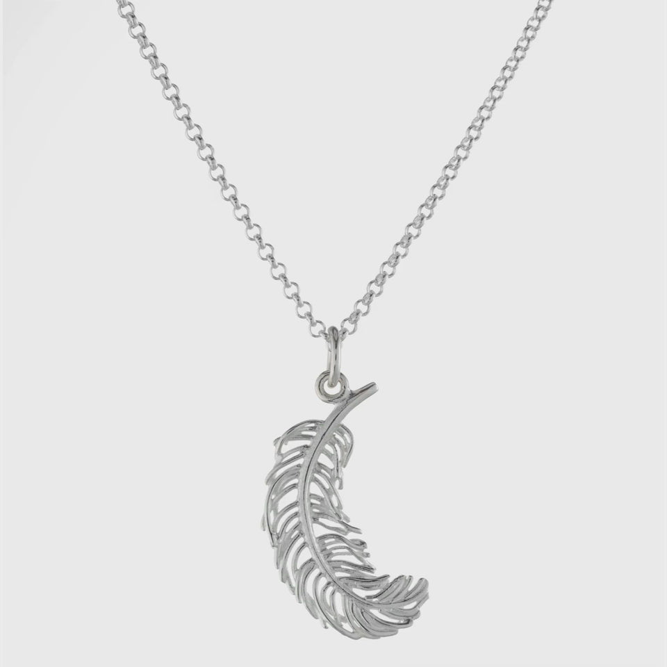 Large Feather Necklace - Lily Charmed