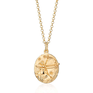 Gold Plated Sagittarius Zodiac Necklace - Lily Charmed