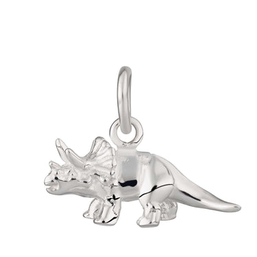 Silver Triceratops Dinosaur Charm - Lily Charmed