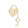 Gold Plated Heart Shaped Padlock and Key Charm - Lily Charmed