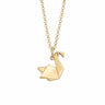 Gold Origami Swan Charm Necklace - Lily Charmed